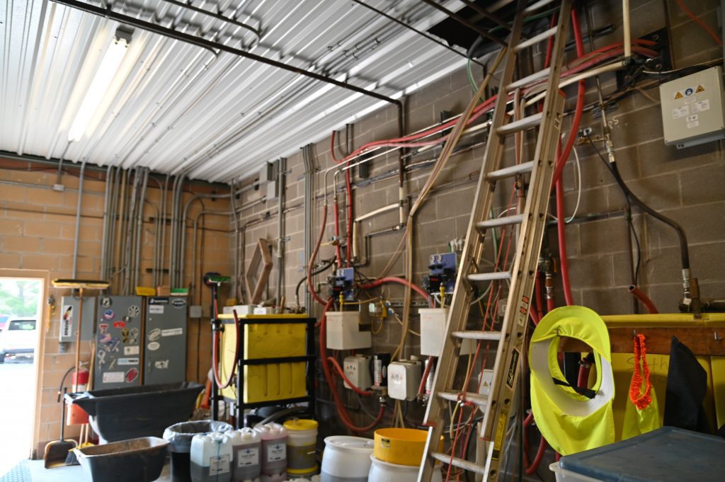 car wash equipment room