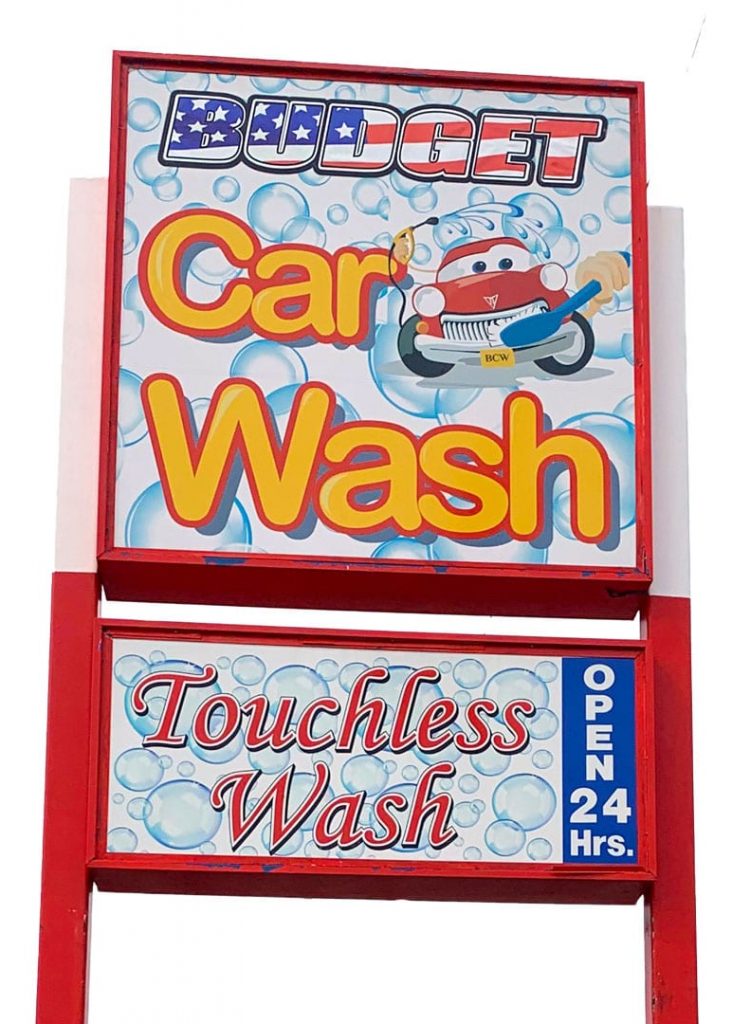 budget car wash sign