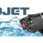 flojet logo and a pump